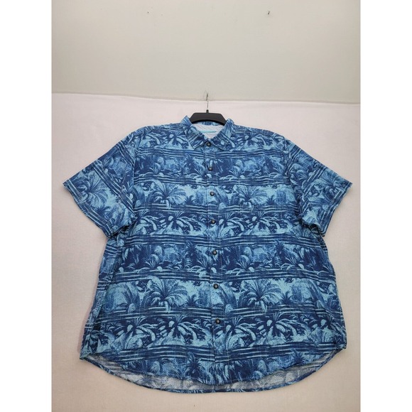 Tommy Bahama Blue Floral Shirt Mens 2XL Button Rayon Hawaiian - Picture 2 of 7